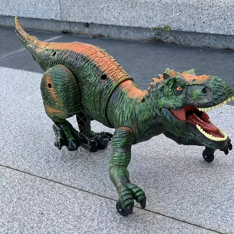 Juguete de dinosaurio Tiranosaurio Rex con control remoto y aerosol brillante