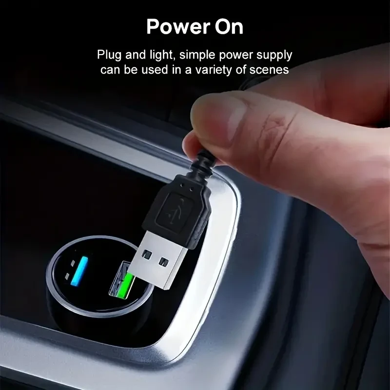 Tira de neón LED para interior de coche, 5 m, luz ambiental flexible