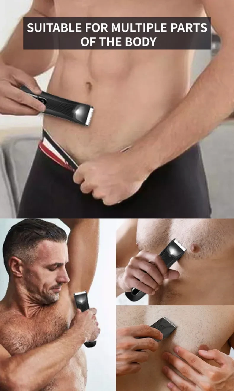 Recortadora de vello corporal eléctrica lavable para hombres y mujeres