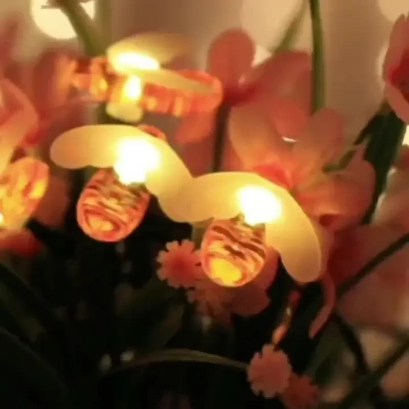 Guirnalda de luces solares con forma de abeja (6,4 m, 30 LED, 8 modos)