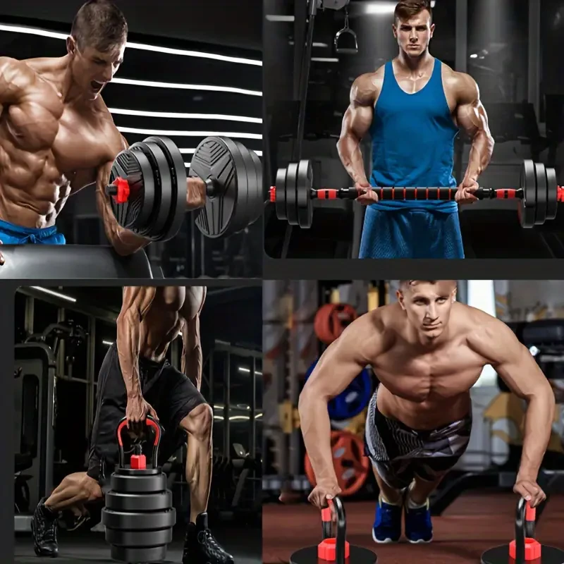 Juego de mancuernas ajustables 4 en 1 (19,96 kg) Entrenamiento de cuerpo completo