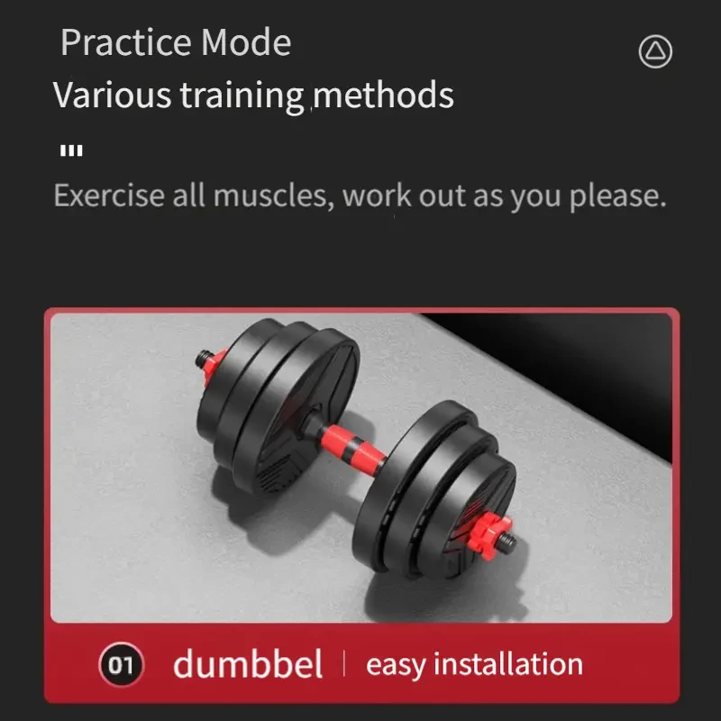 Juego de mancuernas ajustables 4 en 1 (19,96 kg) Entrenamiento de cuerpo completo