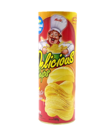 La lata de serpiente de patatas fritas