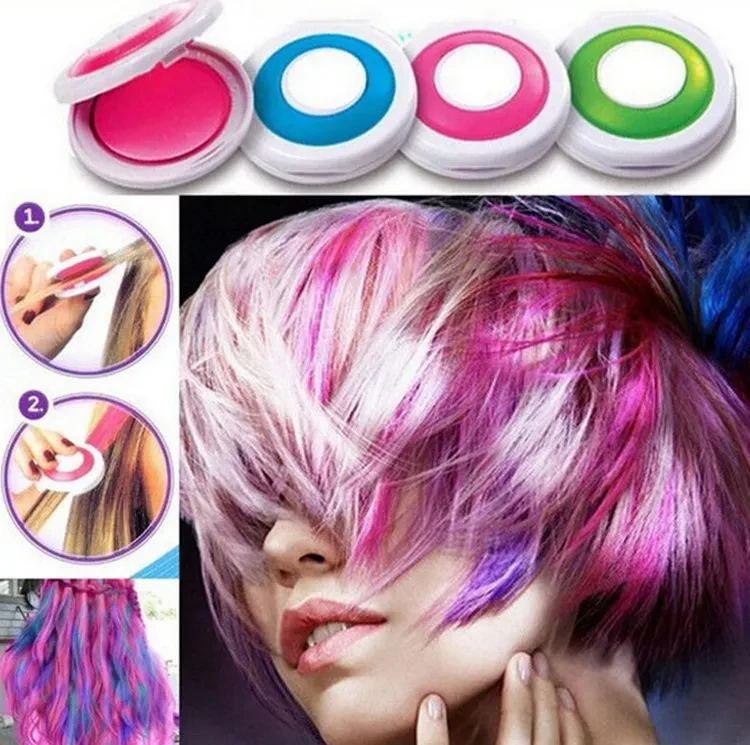 Herramienta para teñir el cabello TV Hot Huez, tinte en polvo de un solo uso, 4 colores, empaque OPP