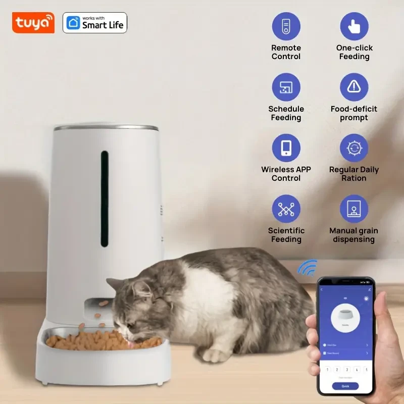 SmartPet Feeder Deluxe: Dispensador automático de comida para perros y gatos con control remoto y conexión wifi