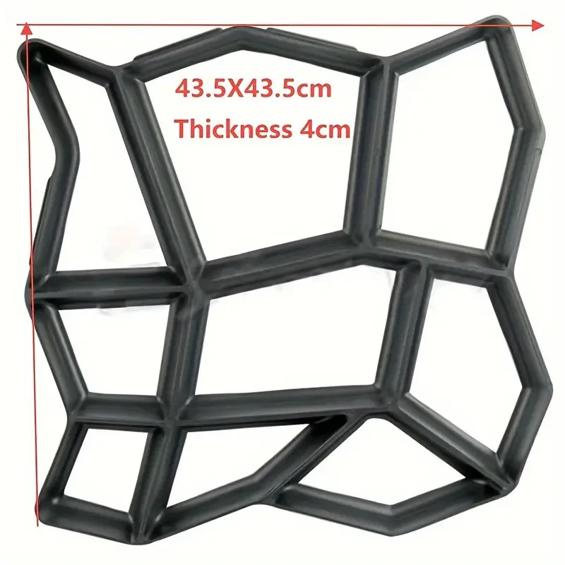 Molde para pavimento de hormigón de 43,5 x 43,5 cm, para pavimento de piedra, adoquín negro