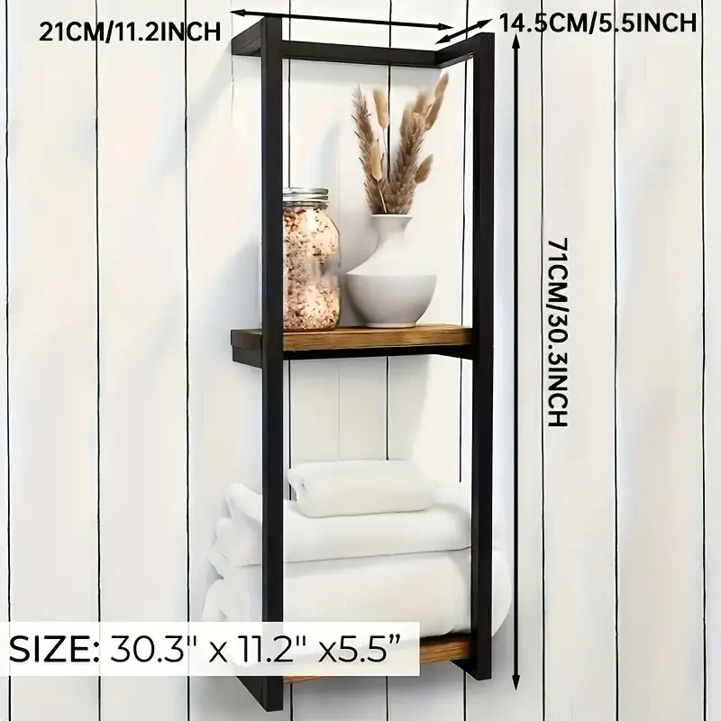 Toallero de pared de 2 niveles que ahorra espacio: organizador resistente para el hogar, el baño y el dormitorio.