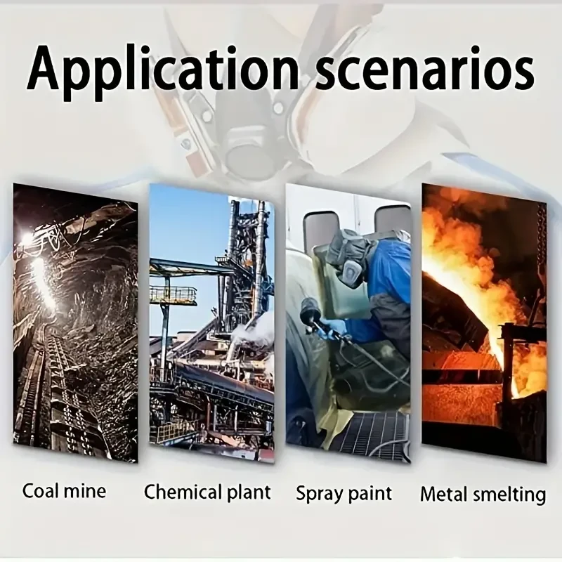 1 juego de máscara de gas reutilizable mejorada con 10 filtros de algodón y carbón activado para proteger del formaldehído.