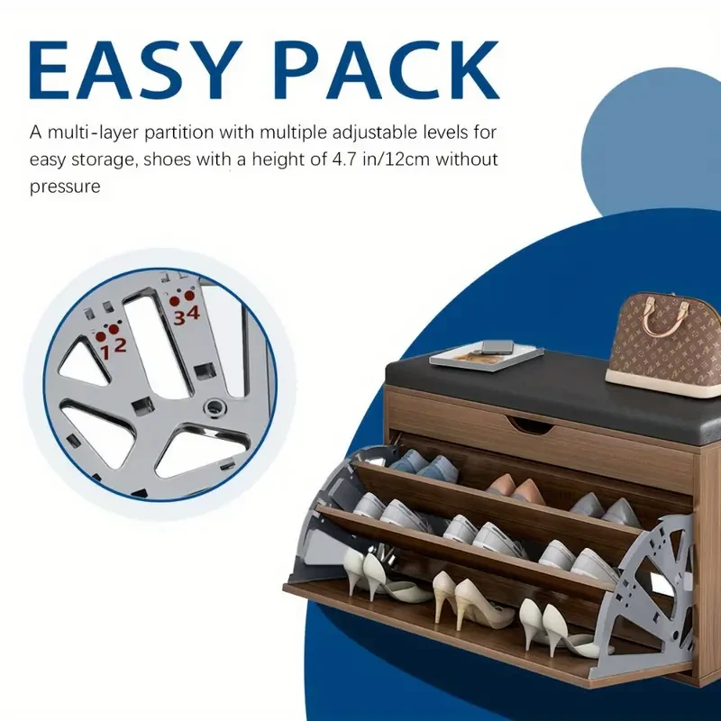 Organizador de zapatos de 3 niveles con marco abatible para debajo de la cama: zapatero metálico que ahorra espacio para el hogar