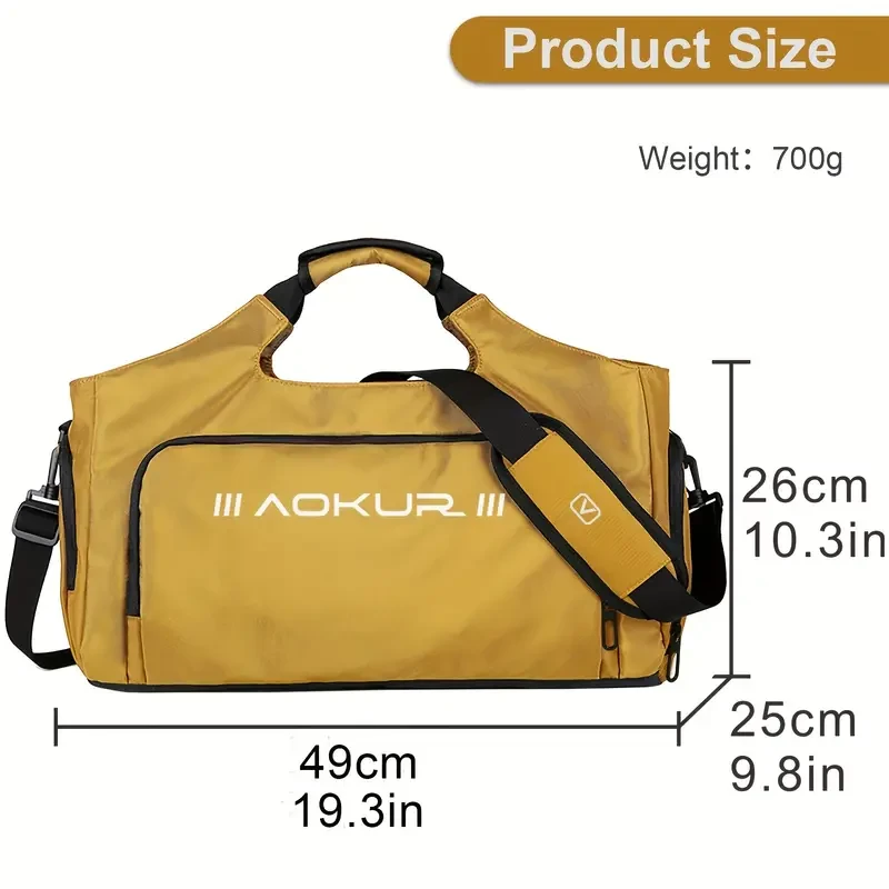 Bolsa de deporte resistente para hombre: espaciosa, con separación entre ropa húmeda y seca, correa ajustable para gimnasio, viajes y actividades al aire libre.