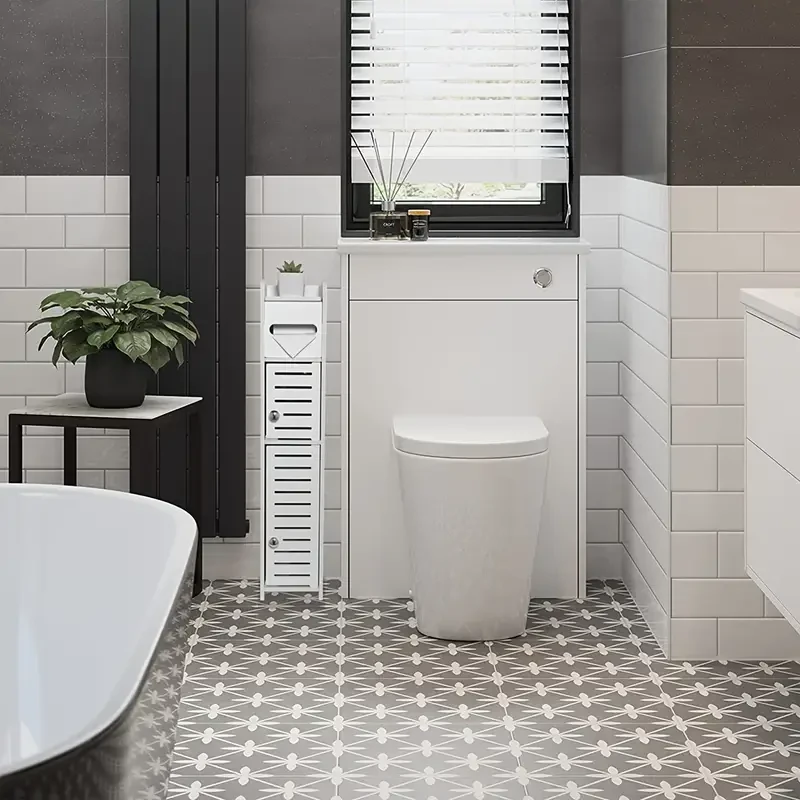 Armario de almacenamiento para baño Armario de almacenamiento para inodoro para espacios pequeños