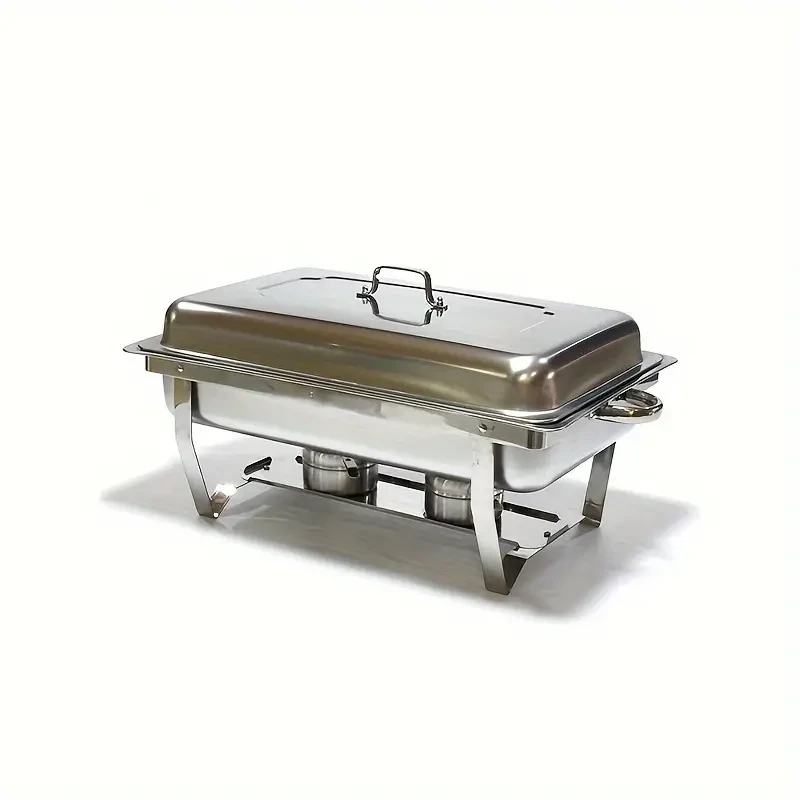Juego de buffet de 11 l con plato calentador de acero inoxidable de tamaño completo, calentador de comida para catering, fiestas, bufés, bodas y banquetes.