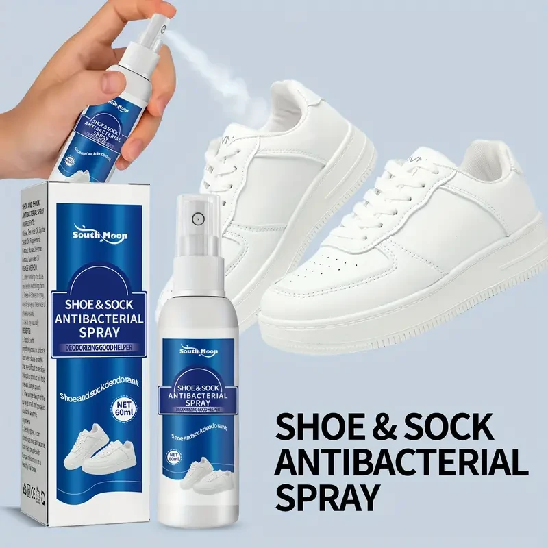 Desodorante en aerosol para zapatos con iones de plata (60 ml, 99,99 % de desodorante) para calcetines y zapatos.
