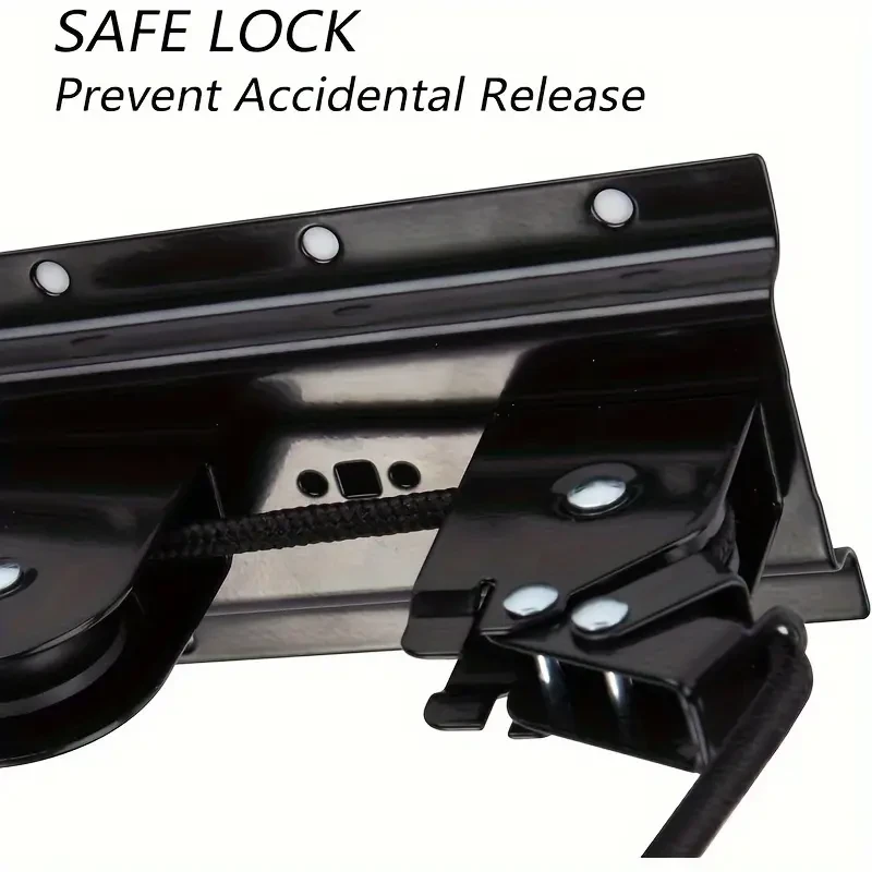 Sistema de almacenamiento superior para bicicletas y tablas de snowboard, elevadores de bicicletas, soporte de almacenamiento de techo para garaje interior, prácticos colgadores para bicicletas o escaleras.