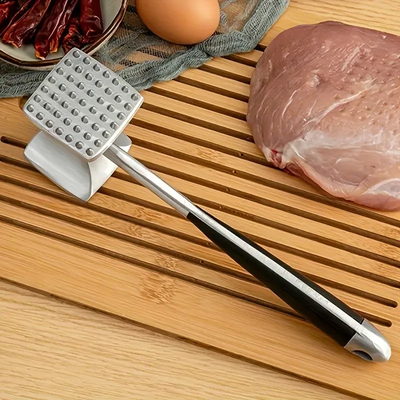 Mazo ablandador de carne de doble cara, martillo de carne de metal resistente Meat Master Meat Pounder
