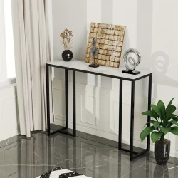Consola de pasillo moderna de lujo, mueble auxiliar de piedra sinterizada real brillante, mesa estrecha, estante de exhibición, escritorio de entrada para pasillo, sofá, sala de estar