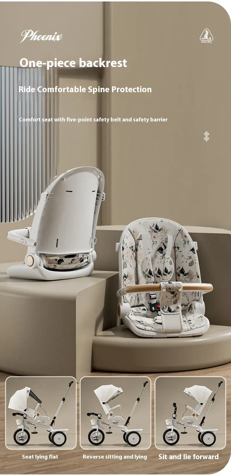 Triciclo de pedales para bebé, coche de juguete ligero para niños
