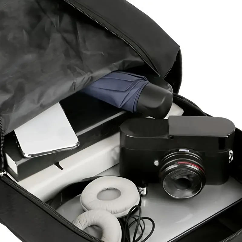 Mochila de viaje de negocios elegante de 1 pieza: amplio espacio para portátil, diseño informal, gran capacidad, múltiples compartimentos, cremallera resistente, versátil para el trabajo, la escuela y viajes. Cremallera con dirección aleatoria.