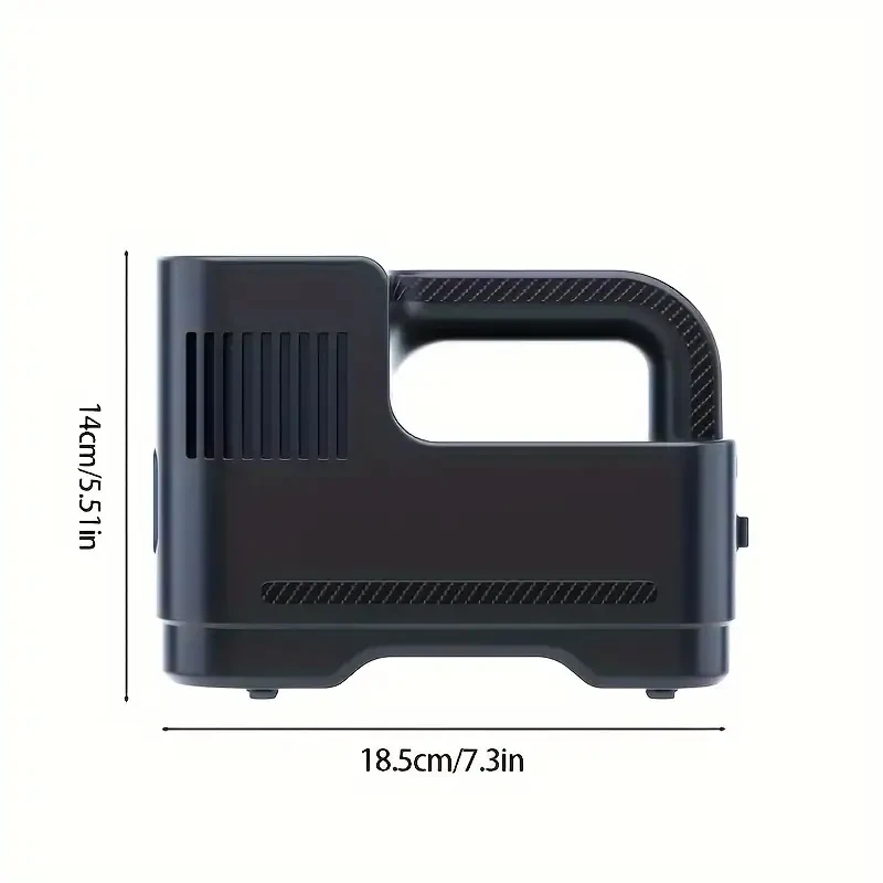 Bomba compresora de aire portátil de alta potencia (1 unidad) - Inflador de neumáticos digital rápido con cable y luces LED - Versátil para coches y motos