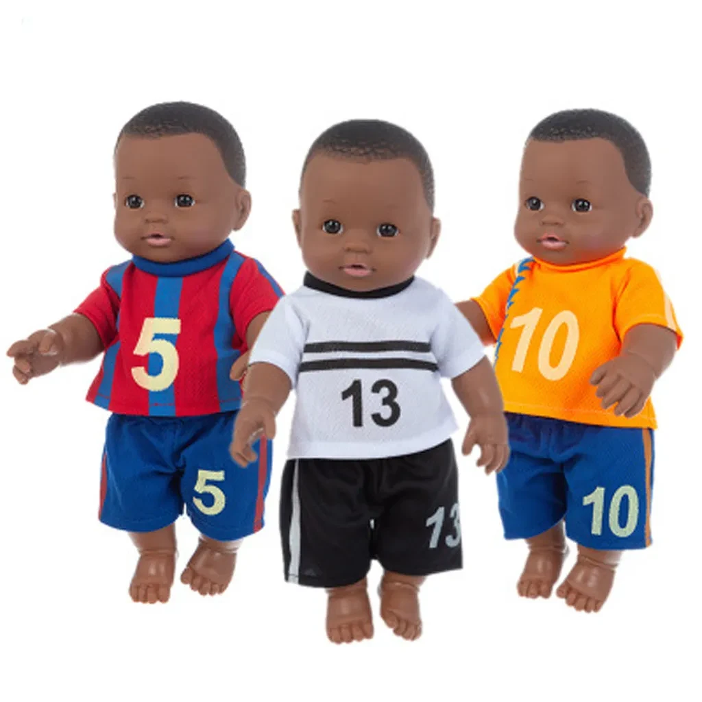 Muñeca negra de 30 cm, muñeca de vinilo renacida, juguetes para madre e hijo.