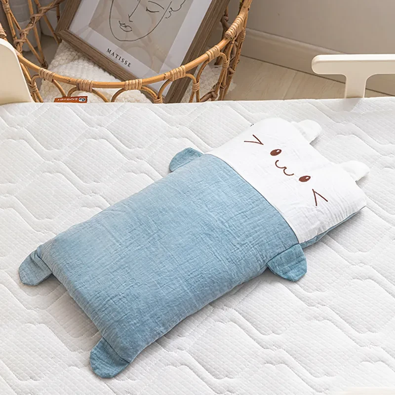 Almohada infantil universal para las cuatro estaciones, para recién nacidos de 3 a 6 meses, transpirable, de trigo sarraceno, para niños mayores de 1 año.