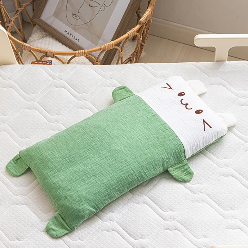 Almohada infantil universal para las cuatro estaciones, para recién nacidos de 3 a 6 meses, transpirable, de trigo sarraceno, para niños mayores de 1 año.