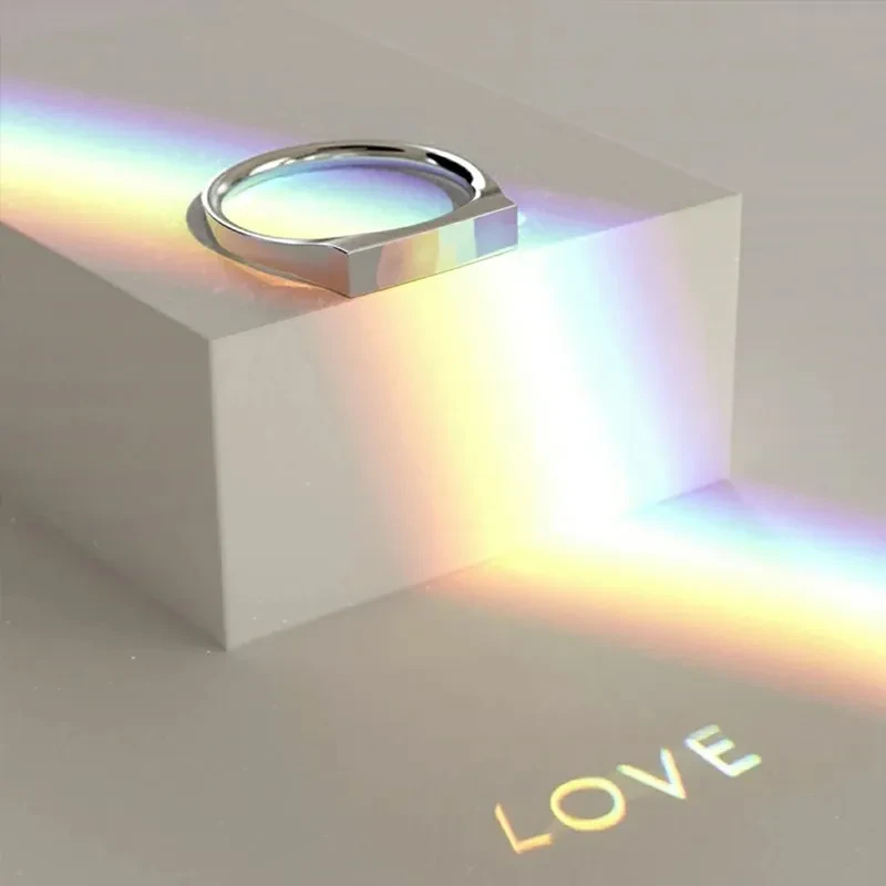 Anillo de pareja con tecnología de proyección negra