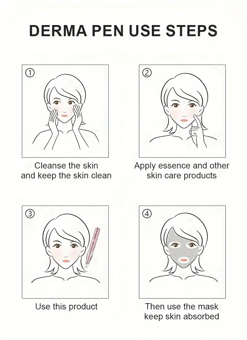 Pluma de microagujas eléctrica de carga inalámbrica Derma pen L1 con 10 cabezales de masaje R-Nano