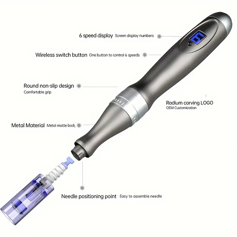 ELON-YC Dr Derma Pen X6 con 10 nano-RD, máquina inalámbrica para el cuidado de la piel.