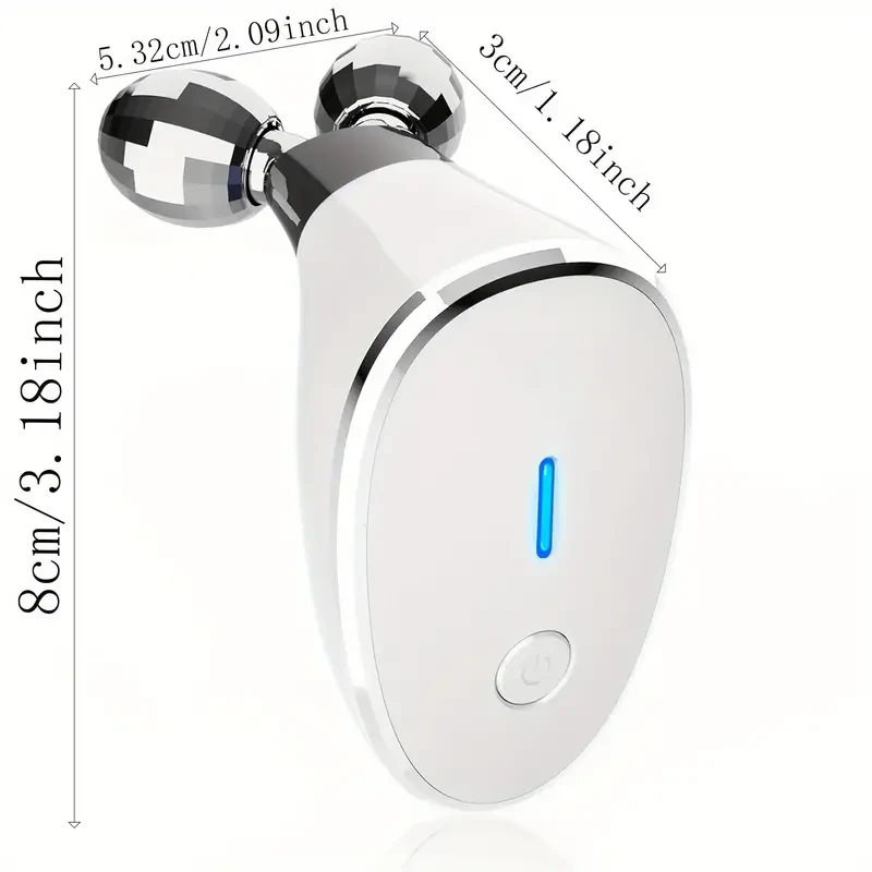 Masajeador facial eléctrico 3D con rodillo, dispositivo de belleza facial, recargable por USB, regalo para mujeres