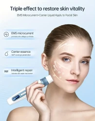 Dispositivo de belleza inalámbrico Hydra.Pen H5 para el cuidado de la piel con infusión EMS, hipoalergénico, batería de litio recargable de 700 mAh, carga USB, incluye 2 cartuchos nano de 0,25 mm para reducción de arrugas y antienvejecimiento.