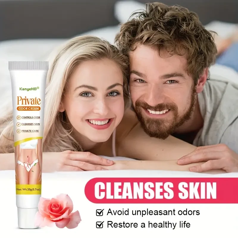 Crema para el control del olor en la zona íntima femenina (4 unidades) - Extracto de hierbas, aroma suave y calmante, refrescante, hidratante para el cuidado de la piel