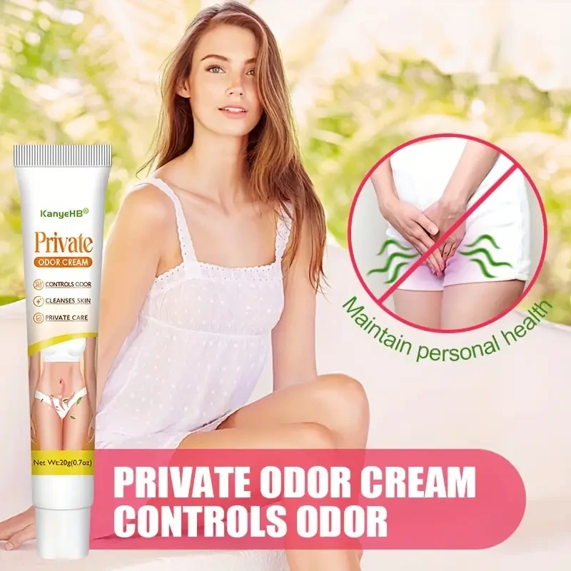 Crema para el control del olor en la zona íntima femenina (4 unidades) - Extracto de hierbas, aroma suave y calmante, refrescante, hidratante para el cuidado de la piel