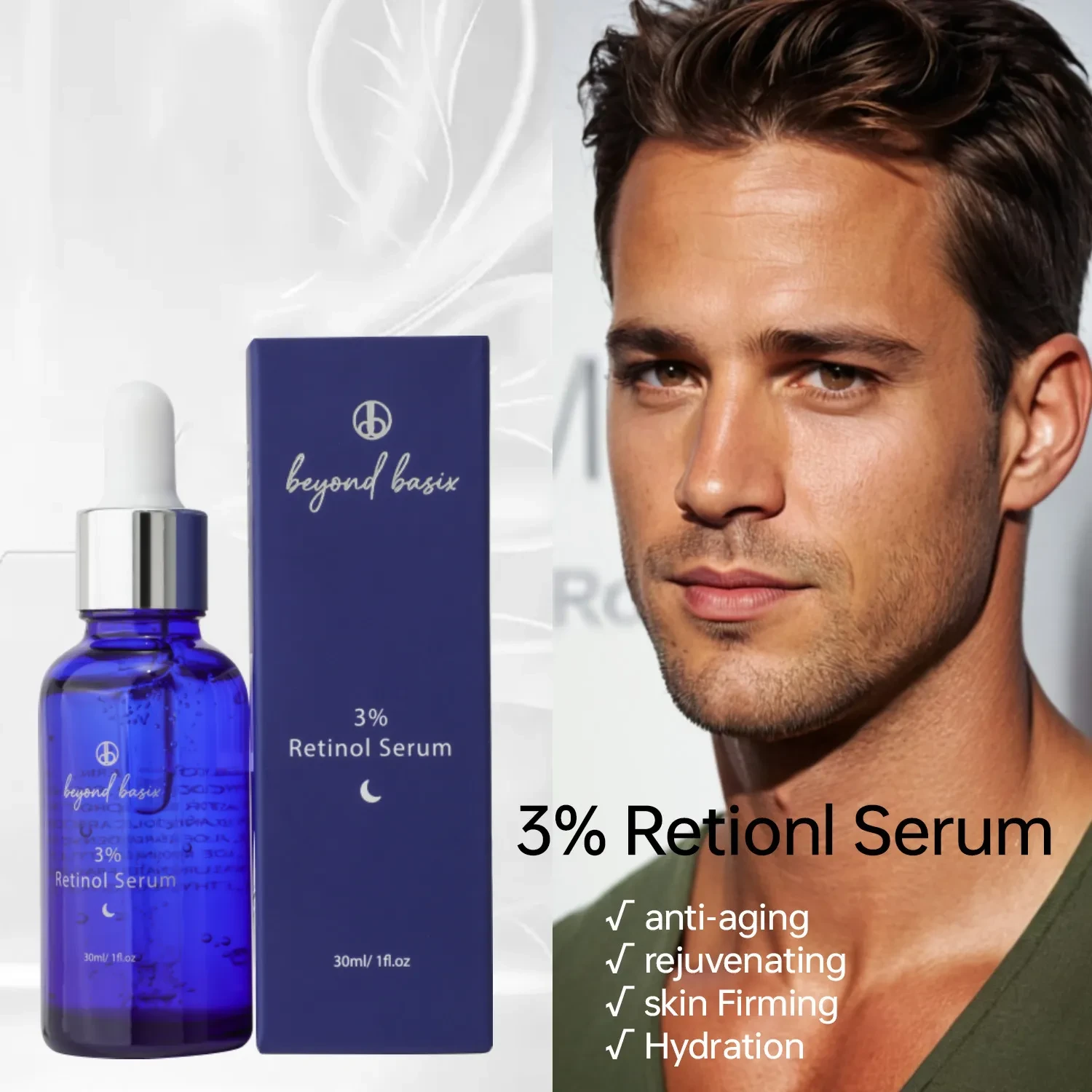 Suero hidratante facial con retinol