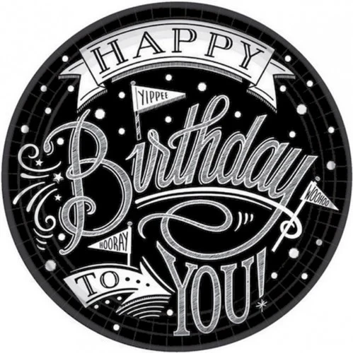 Platos Redondos - ¡Hurra, es tu Cumpleaños! (18 unidades) - Paquete de 18