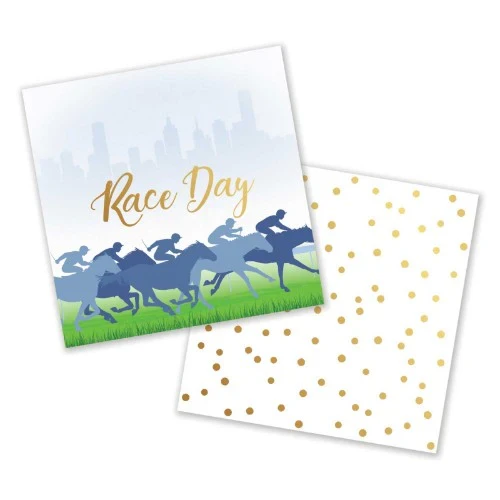 Servilletas para bebidas con estampado en caliente Race Day - A granel (50 unidades) - Paquete de 50