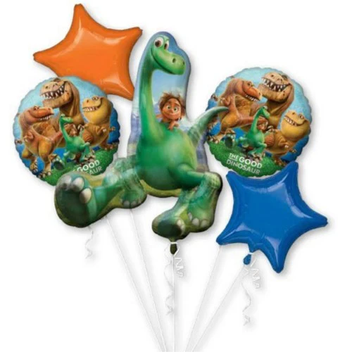 Globos autoadhesivos de aluminio - Ramo de Dinosaurios (5 unidades) - Paquete de 5