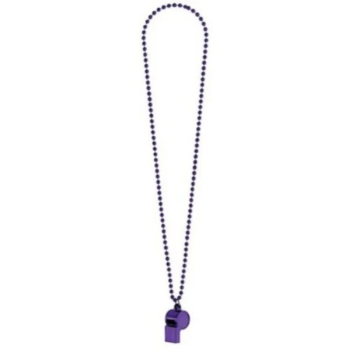 Collar con silbato en cadena - Morado