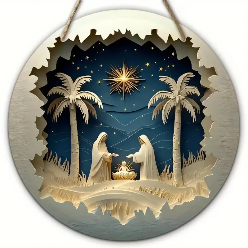 Percha redonda para puerta de estilo rústico de 20,32 cm