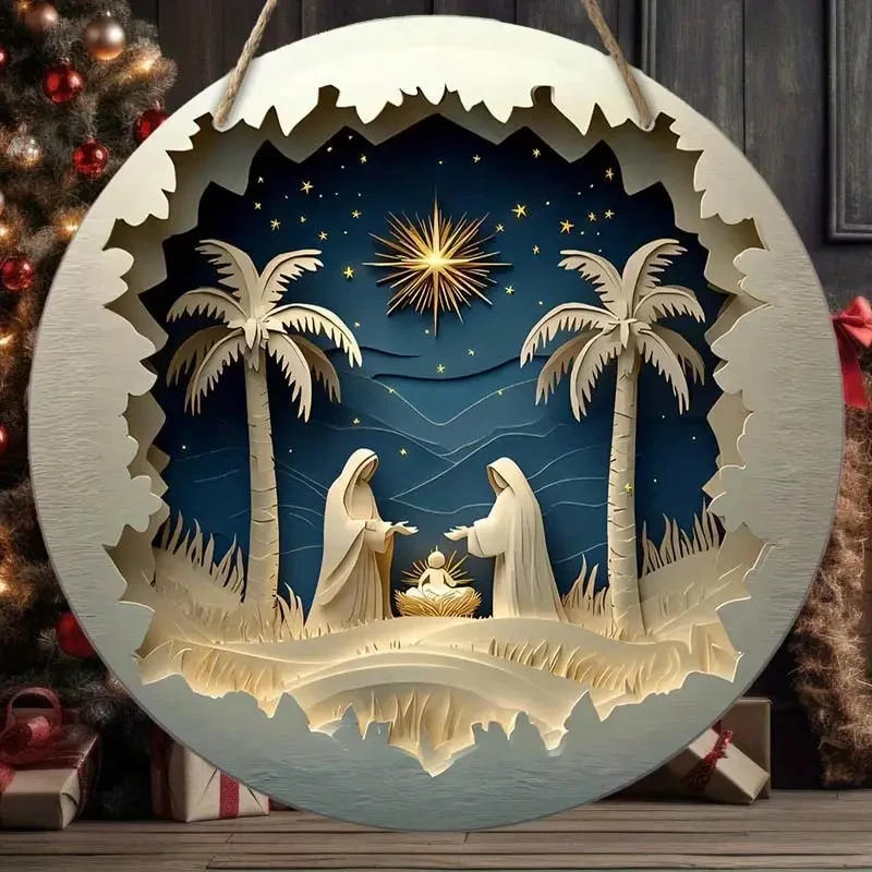 Percha redonda para puerta de estilo rústico de 20,32 cm