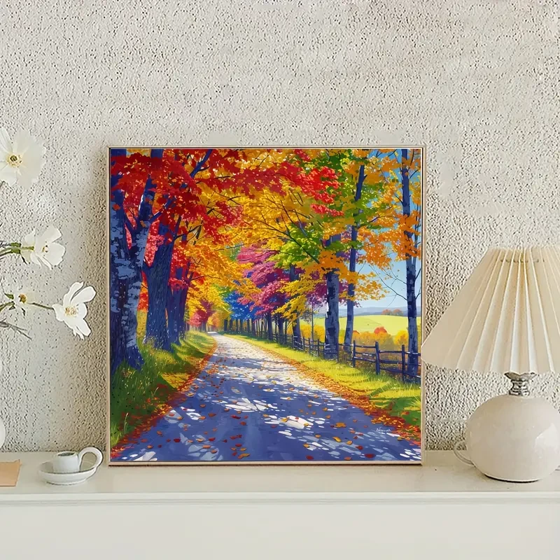 Kit de pintura de diamante 5D "Paisaje de camino otoñal" (1 pieza)