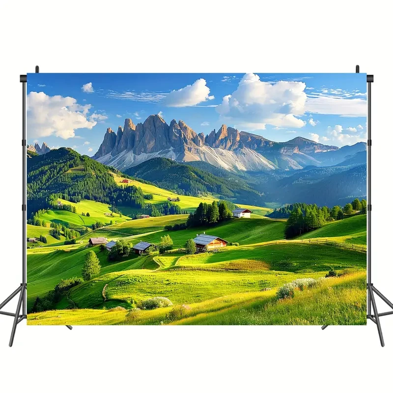 Tapiz versátil de paisaje montañoso - Tapiz de pared reactivo con luz negra