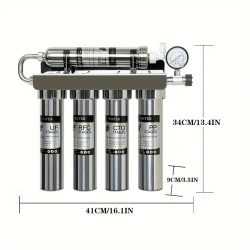 Filtro de agua de cocina de acero inoxidable de 5 etapas: elimina sedimentos y carbón activado, no necesita electricidad.