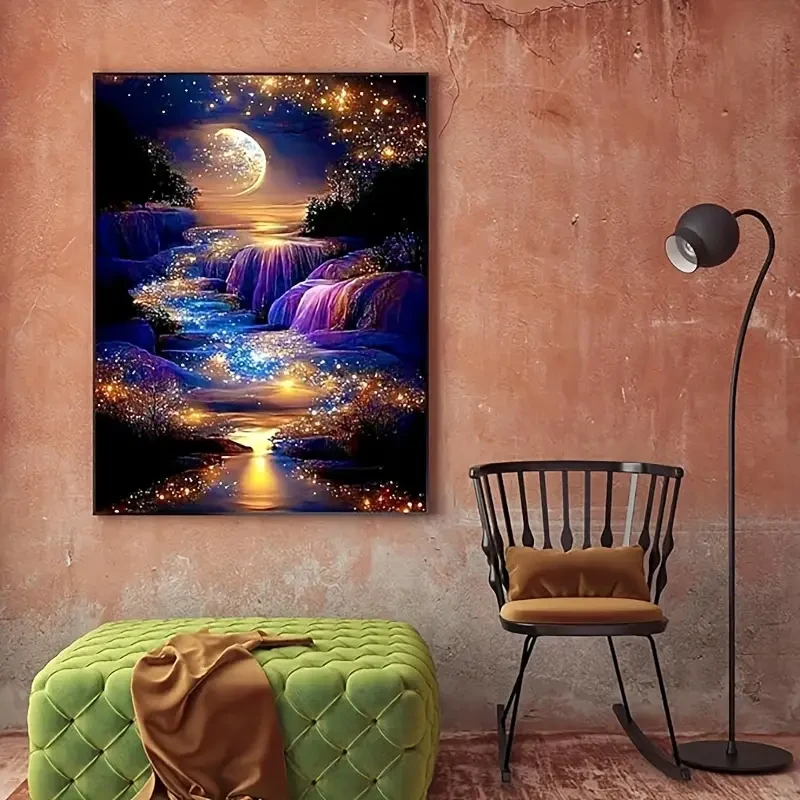 Kits de arte de diamantes con cascada lunar para principiantes