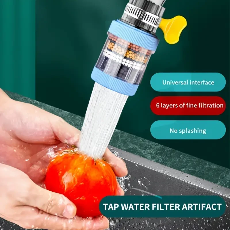 Filtro de agua para grifo de cocina Musurjoy (1 unidad), filtro de carbón activado para cloro, flúor y metales pesados, universal para el hogar, cocina y baño, no requiere electricidad, material plástico, ideal para regalo de Navidad y Halloween.