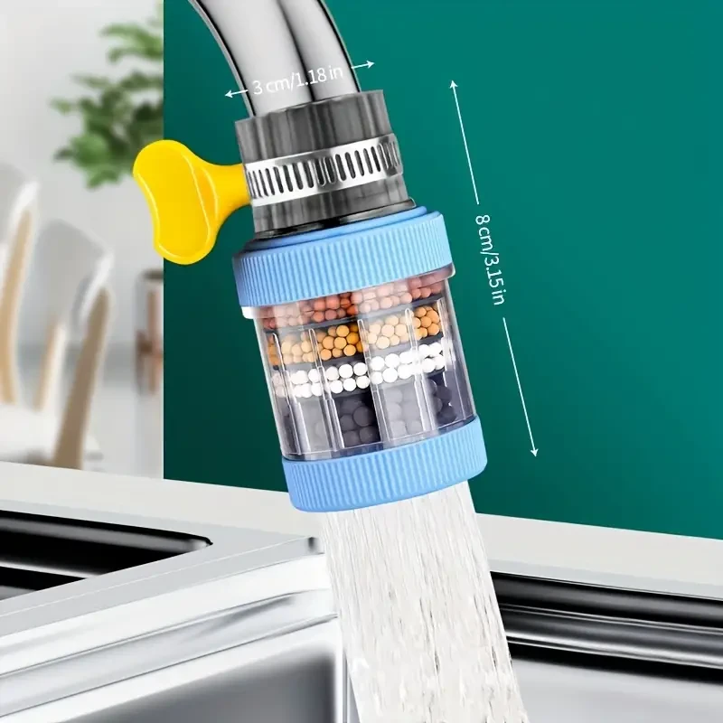 Filtro de agua para grifo de cocina Musurjoy (1 unidad), filtro de carbón activado para cloro, flúor y metales pesados, universal para el hogar, cocina y baño, no requiere electricidad, material plástico, ideal para regalo de Navidad y Halloween.