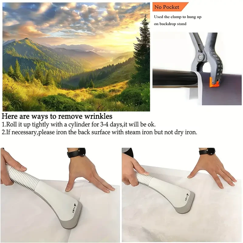 Fondo de poliéster con paisaje de montaña: ideal para cualquier ocasión.