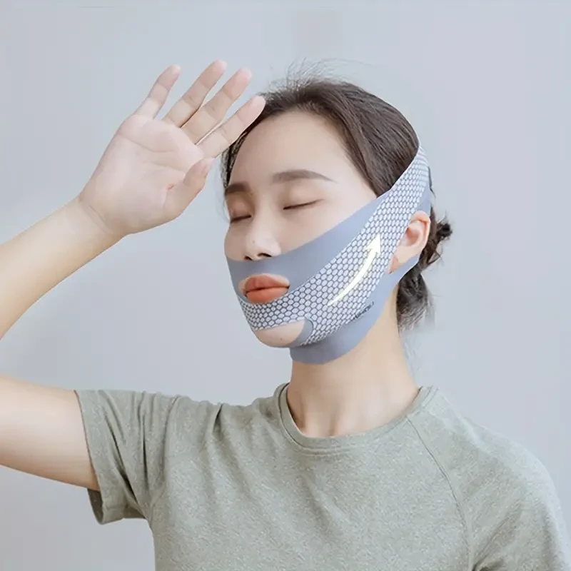 Lifting facial con moldeador de cara en V para dormir, vendaje adelgazante facial, relajación, modelado, estiramiento, reducción de papada, banda de masaje para adelgazamiento facial