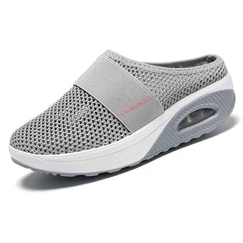 Sandalias tipo mule de malla con amortiguación de aire para mujer, transpirables y ligeras