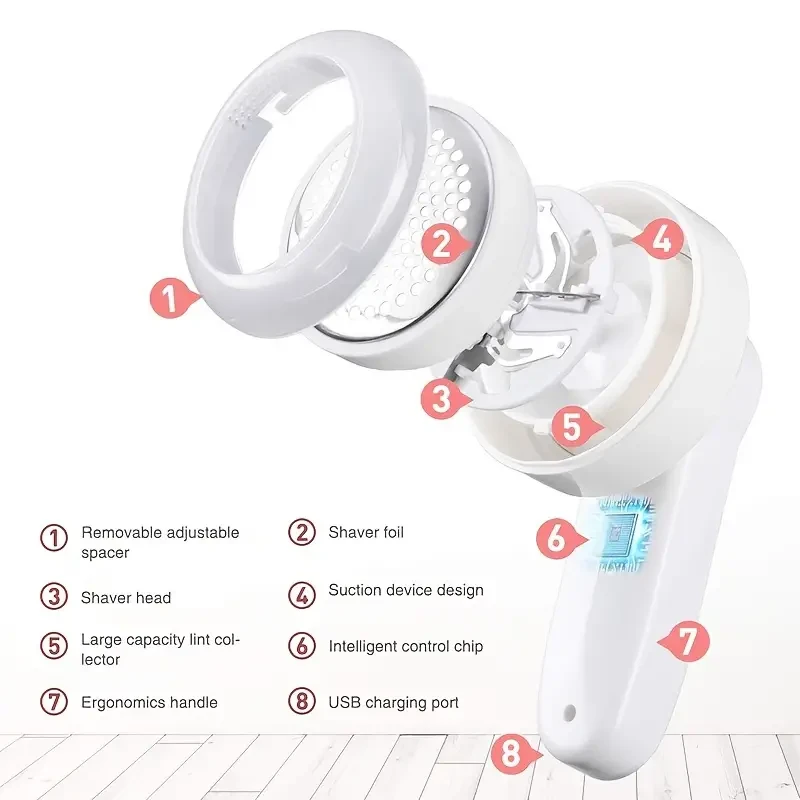 Afeitadora eléctrica de telas recargable por USB, quitapelusas portátil para ropa y suéteres